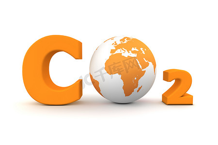 全球二氧化碳 CO2 - 橙色