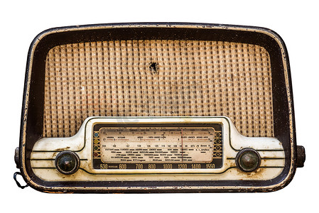孤立的老式收音机