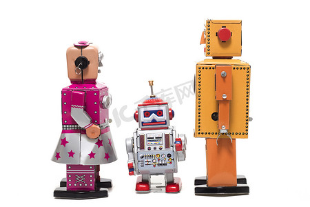 铁皮玩具机器人家族