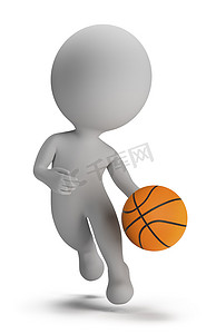 篮球3d摄影照片_3d 小人-篮球运动员