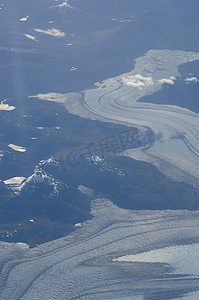 智利巴塔哥尼亚冰川的鸟瞰图。
