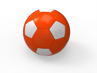 孤立的白色背景上的橙色足球