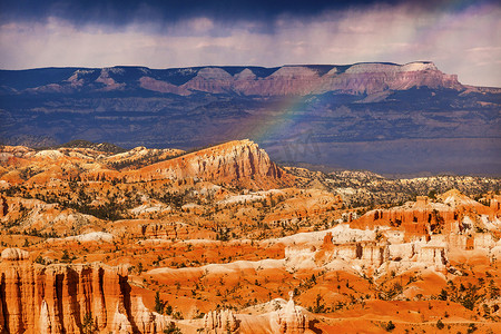 Rainbow Storm Hoodoos Bryce Point 布莱斯峡谷国家公园 犹他州