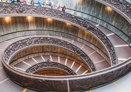 首都博物馆摄影照片_梵蒂冈博物馆布拉曼特楼梯