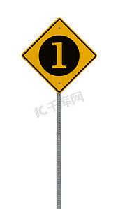 警示指示牌摄影照片_孤立的黄色驾驶警告标志一