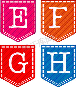 字母 E、F、G、H、