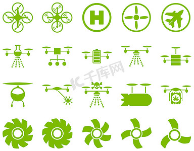 空中无人机和四轴飞行器工具图标