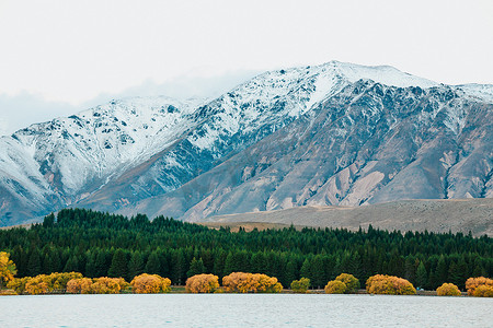 动态下雪摄影照片_新西兰南岛特卡波湖