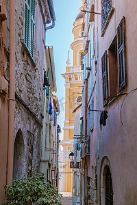 Menton France,Cote d Azur France, View on old part of Menton, Provence-Alpes-Cote dAzur, 法国