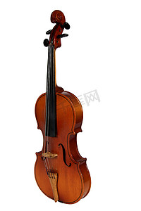 小提琴表演摄影照片_小提琴，在白色背景上孤立