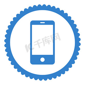 app扁平图标摄影照片_智能手机扁平钴色圆形邮票图标