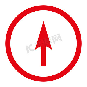箭头轴 Y 平红色圆形光栅图标