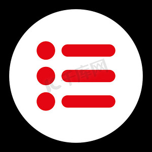 项目平面红色和白色圆形按钮