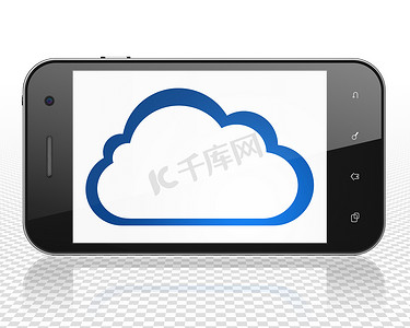 云网络概念：显示云的智能手机