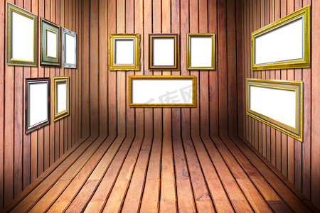 木屋里的金色木框