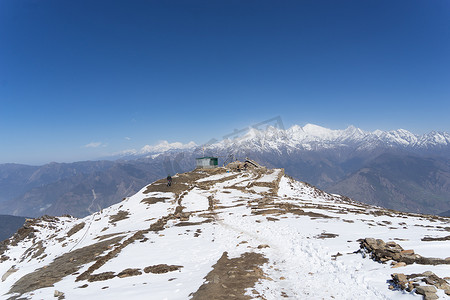 夏天雪山摄影照片_雪山峰顶在尼泊尔喜马拉雅山