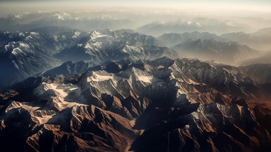 俯瞰山脉摄影照片_从飞机上俯瞰山脉的景色