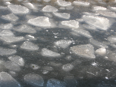 大浮冰分离的冬季水背景