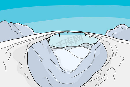 深渊裂缝摄影照片_北极冰桥