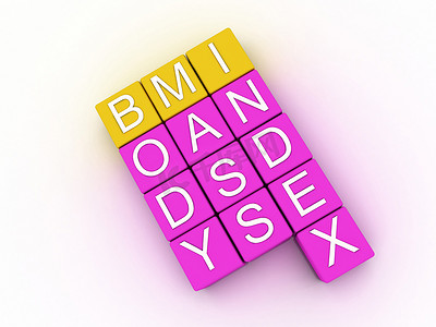 BMI（身体质量指数）的 3d 插图