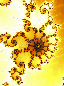 与黄色螺旋的抽象装饰分数维