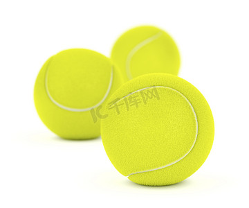 黄色荧光球体摄影照片_组的网球