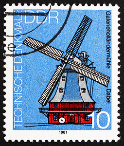 “邮票 GDR 1981 风车，德国达贝尔”