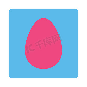 鸡蛋扁平粉色和蓝色圆形按钮