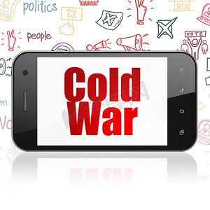 政治概念：显示冷战的智能手机