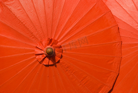 泰国的橙色棉伞