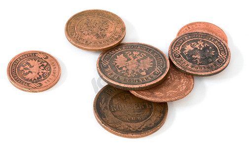 古董青铜俄罗斯硬币
