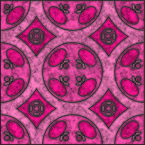 几何粉色紫色摄影照片_具有几何图案的紫色、粉色和洋红色大理石瓷砖
