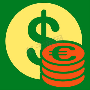 美元欧元硬币图标
