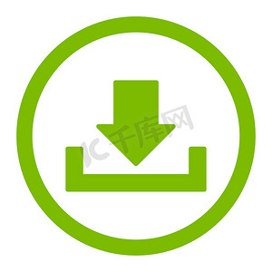 下载平面生态绿色圆形光栅图标