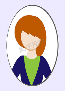 漫画头像摄影照片_社交网络的女性头像或象形图。