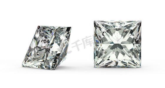 钻石发光摄影照片_公主方形钻石