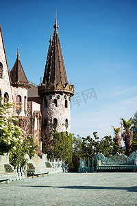 保加利亚布尔加斯附近美丽的童话城堡。