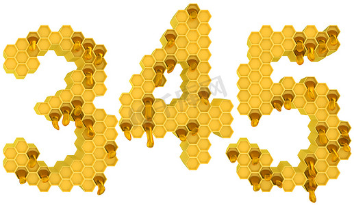 Honey 字体 3 4 和 5 数字隔离