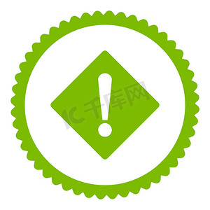 绿色菱形摄影照片_错误平面生态绿色圆形邮票图标