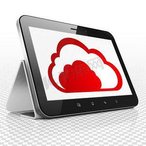 云纹连续图案摄影照片_云技术概念： 云在平板电脑上显示