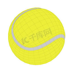 网球3D线框模型