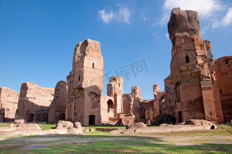 卡拉卡拉浴场水平废墟 — 罗马 — 意大利