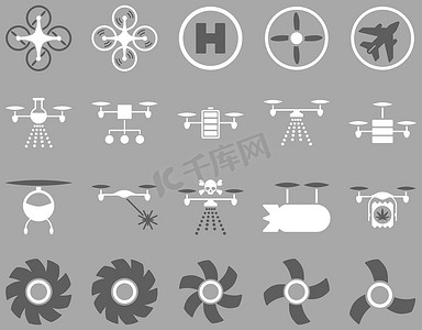 空中无人机和四轴飞行器工具图标