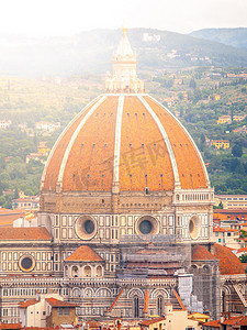正式摄影照片_佛罗伦萨大教堂布鲁内莱斯基的圆顶，正式名称为圣母百花大教堂。