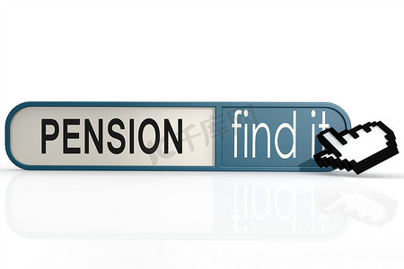 退休金摄影照片_在蓝色的退休金词找到它横幅