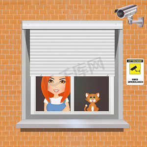 带视频监控系统的安全家庭