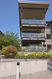 居民生活摄影照片_华盛顿州温哥华海滨住宅公寓。
