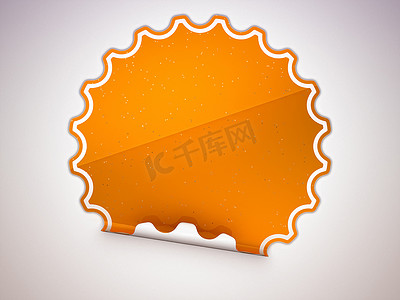 商品设计标签摄影照片_斑点橙色圆形 hamous 贴纸或标签
