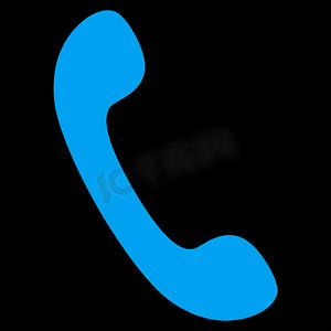 电话平面蓝色图标