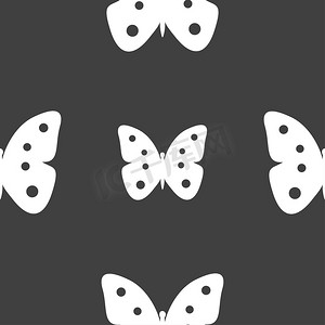 欧式蝴蝶花边摄影照片_蝴蝶标志图标。
